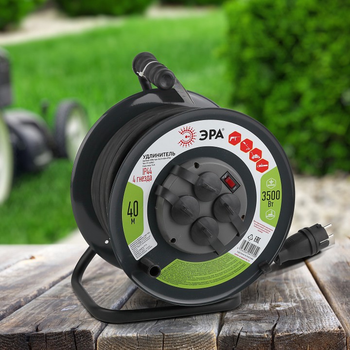 Удлинитель Эра  RMx-4es-3x2.5-40m-IP44(KG)