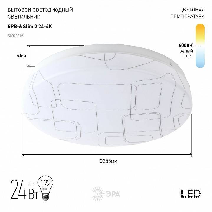 Накладной светильник Эра Slim SPB-6 Slim 2 24-4K