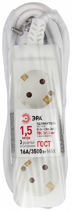 Удлинитель Эра  U-3e-1,5m-3x1,5