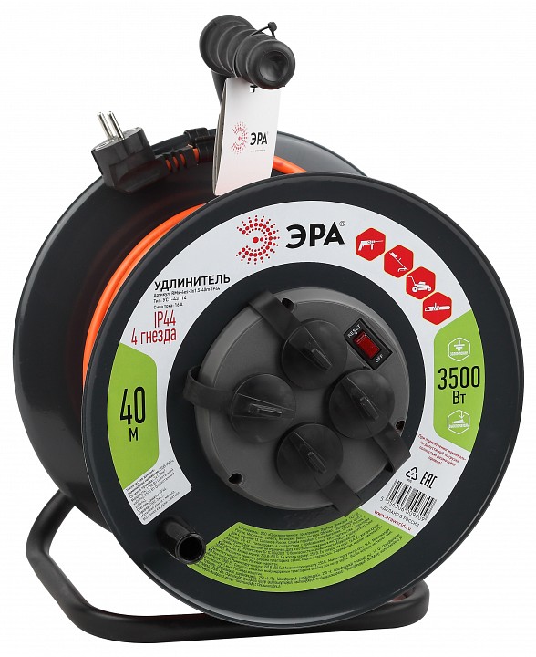 Удлинитель Эра  RMx-4es-3x1.5-40m-IP44