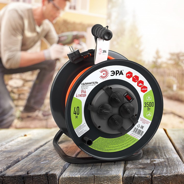 Удлинитель Эра  RMx-4es-3x1.5-40m-IP44