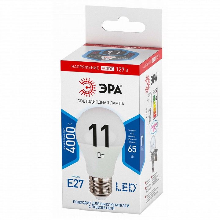 Лампа светодиодная Эра  LED A60-11W-127V-840-E27