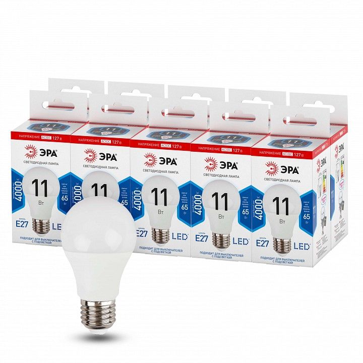 Лампа светодиодная Эра  LED A60-11W-127V-840-E27