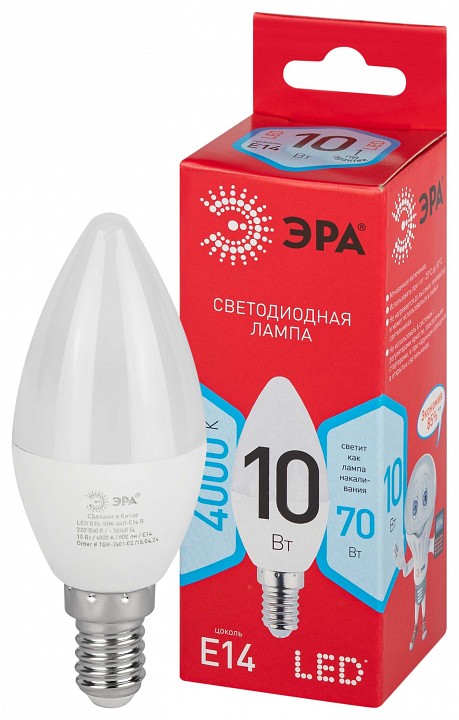 Лампа светодиодная Эра  LED B35-10W-840-E14 R