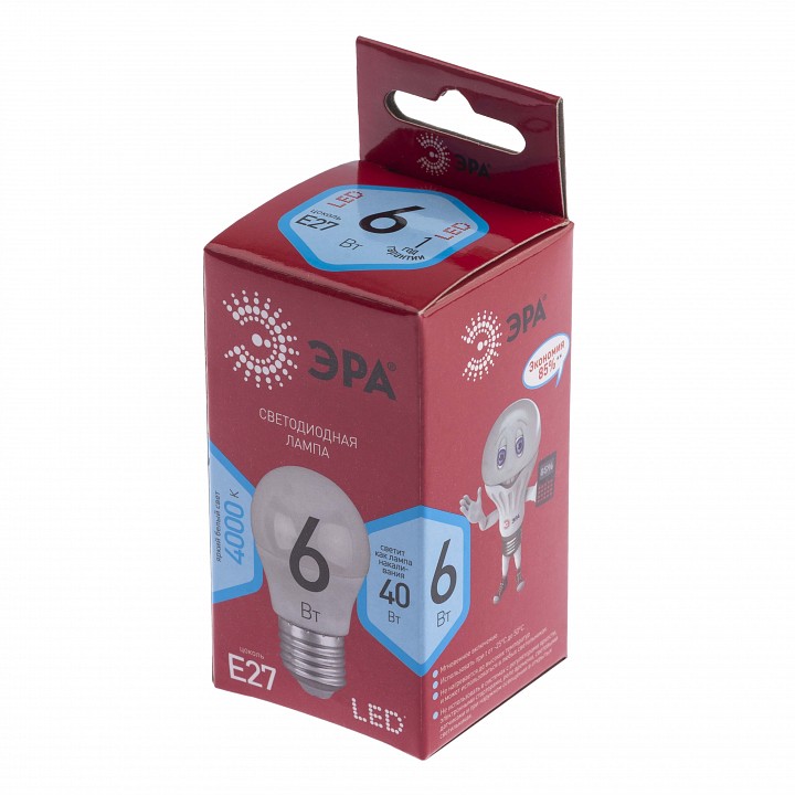 Лампа светодиодная Эра  LED P45-6W-840-E27 R
