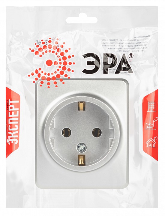 Розетка с заземлением и со шторкой Эра Эра Эксперт 11-2203-03