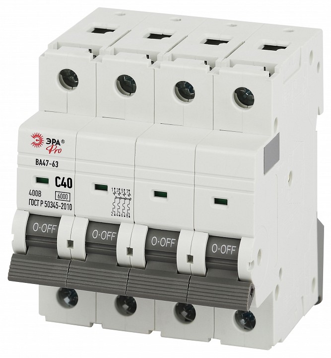 Автоматический выключатель 4P Эра ВА47-63 VA63-4P40C6
