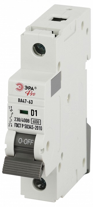 Автоматический выключатель 1P Эра ВА47-63 VA63-1P01D6