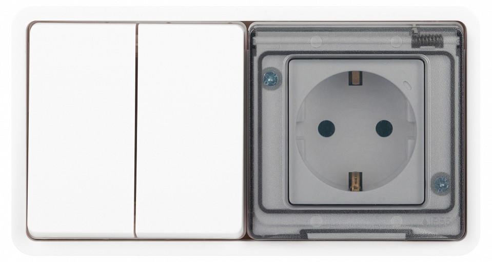 Блок с розеткой и выключателем Эра Эра Эксперт 11-7522-01