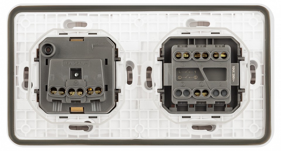 Блок с розеткой и выключателем Эра Эра Эксперт 11-7522-01