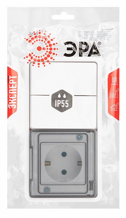 Блок с розеткой и выключателем Эра Эра Эксперт 11-7522-01