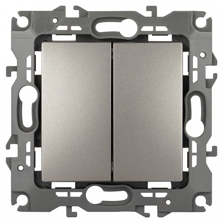 Выключатель двухклавишный без рамки Эра Эра 12 12-1104-16