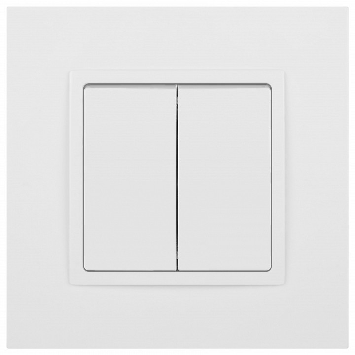 Выключатель двухклавишный без рамки Эра Эра Elegance 14-1104-01М
