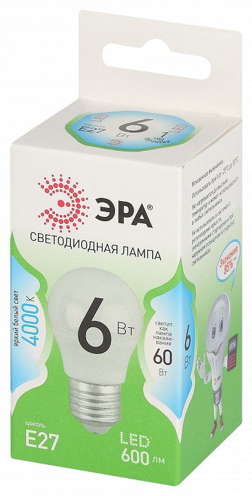 Лампа светодиодная Эра Green Line LED P45-6W-840-E27 GL