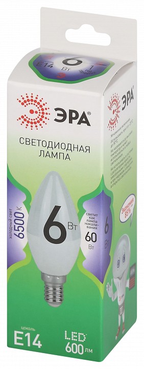 Лампа светодиодная Эра Green Line LED B35-6W-865-E14 GL