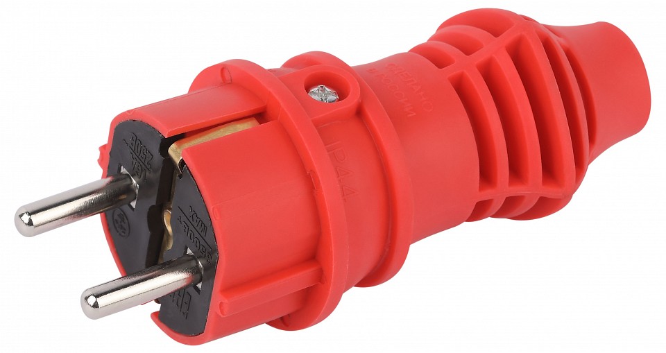 Вилка прямая с заземлением Эра  VX13-R-IP44