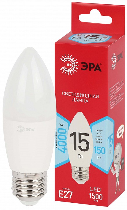 Лампа светодиодная Эра  LED B35-15W-840-E27 R