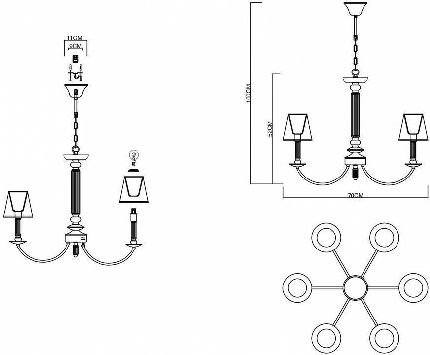 Подвесная люстра EVOLUCE Vinci 6 ламп SLE1115-203-06