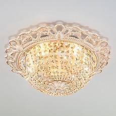 Накладной светильник Eurosvet Ajmeri 3298/5 белый с золотом хрусталь Strotskis 3298/5