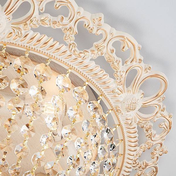 Накладной светильник Eurosvet Ajmeri 3298/5 белый с золотом хрусталь Strotskis 3298/5