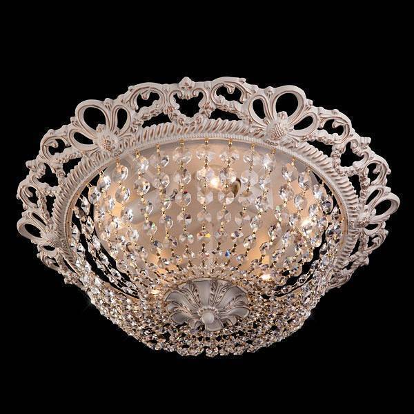 Накладной светильник Eurosvet Ajmeri 3298/5 белый с золотом хрусталь Strotskis 3298/5