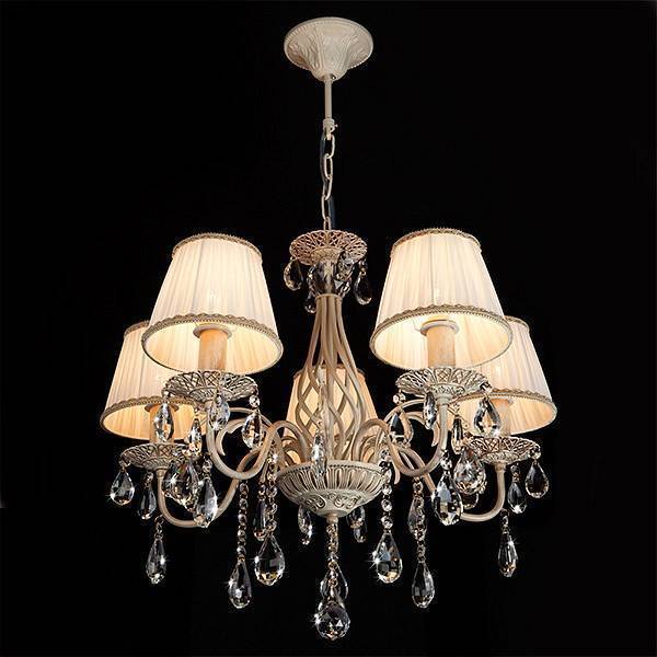 Подвесная люстра Eurosvet Amelia белый с золотом прозрачный хрусталь Strotskis 10054/5