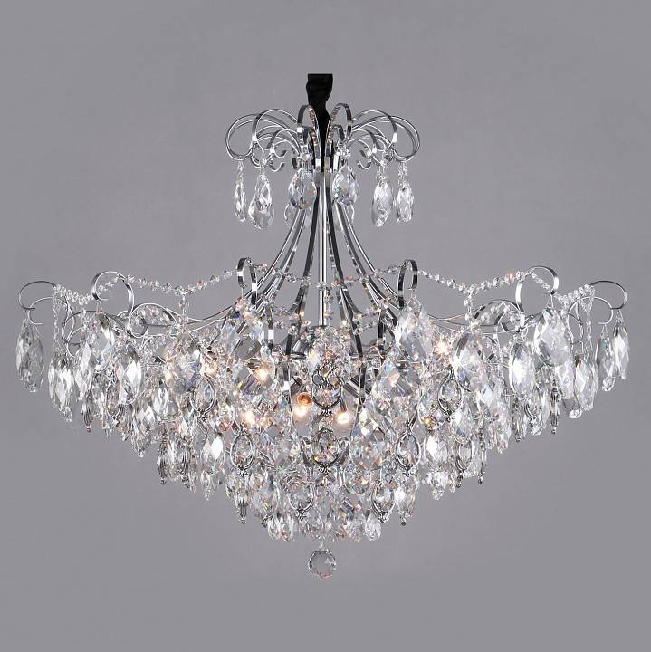 Подвесная люстра Eurosvet Crystal 10080/12 хром Strotskis 10080/12