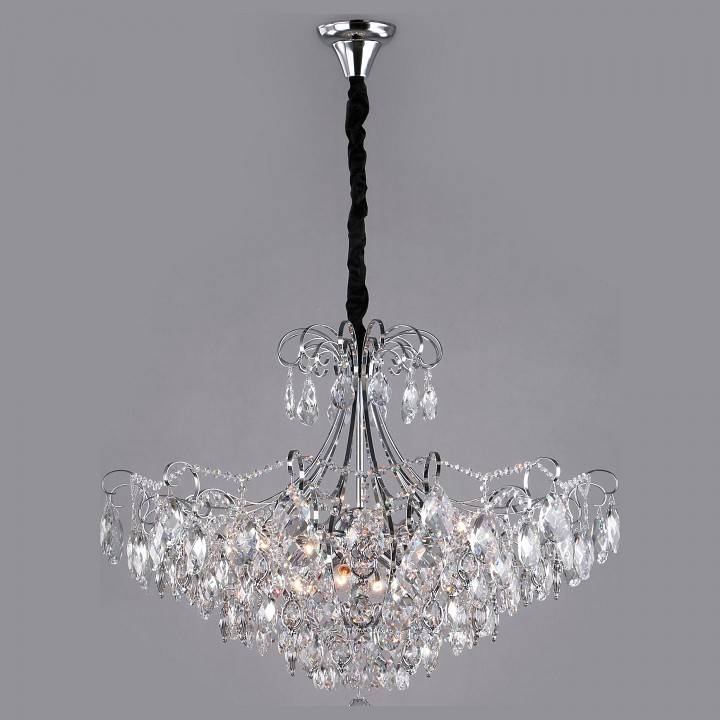 Подвесная люстра Eurosvet Crystal 10080/12 хром Strotskis 10080/12