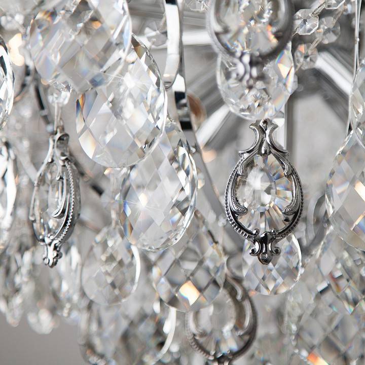 Подвесная люстра Eurosvet Crystal 10080/12 хром Strotskis 10080/12