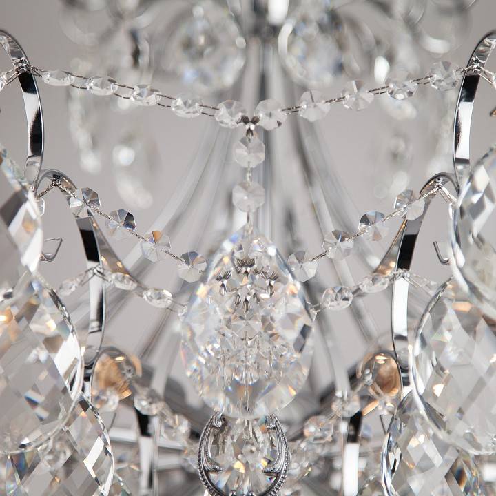 Подвесная люстра Eurosvet Crystal 10080/12 хром Strotskis 10080/12