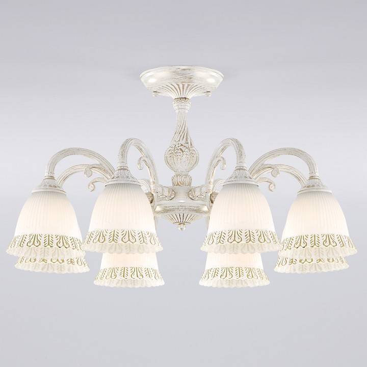 Люстра на штанге Eurosvet Campina 60107/8 белый с золотом