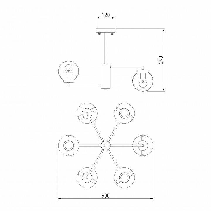 Люстра на штанге Eurosvet Creek 70118/6 черный 70118/6