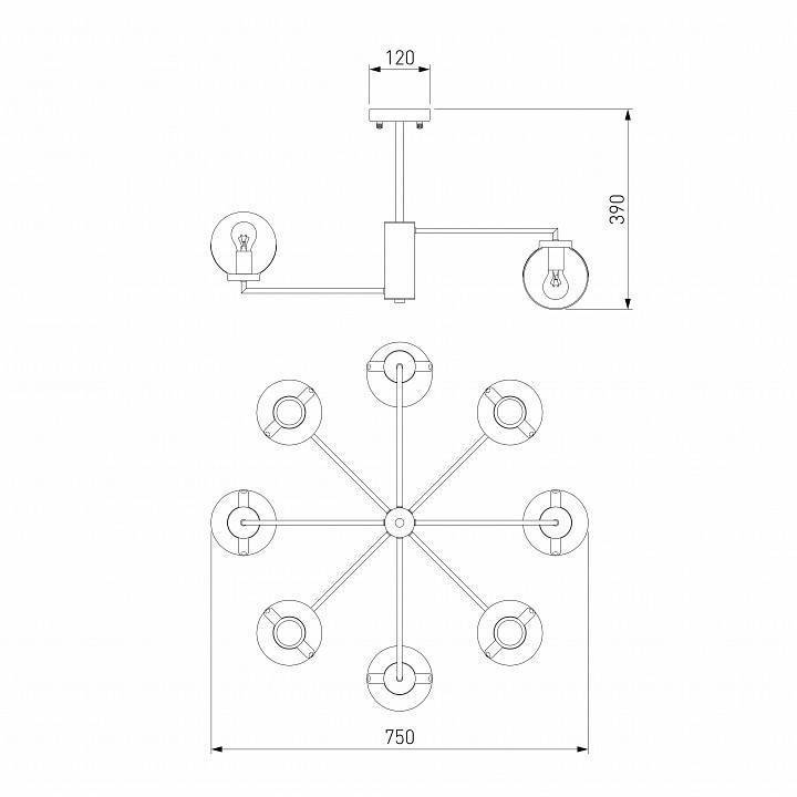 Люстра на штанге Eurosvet Creek 70118/8 черный 70118/8