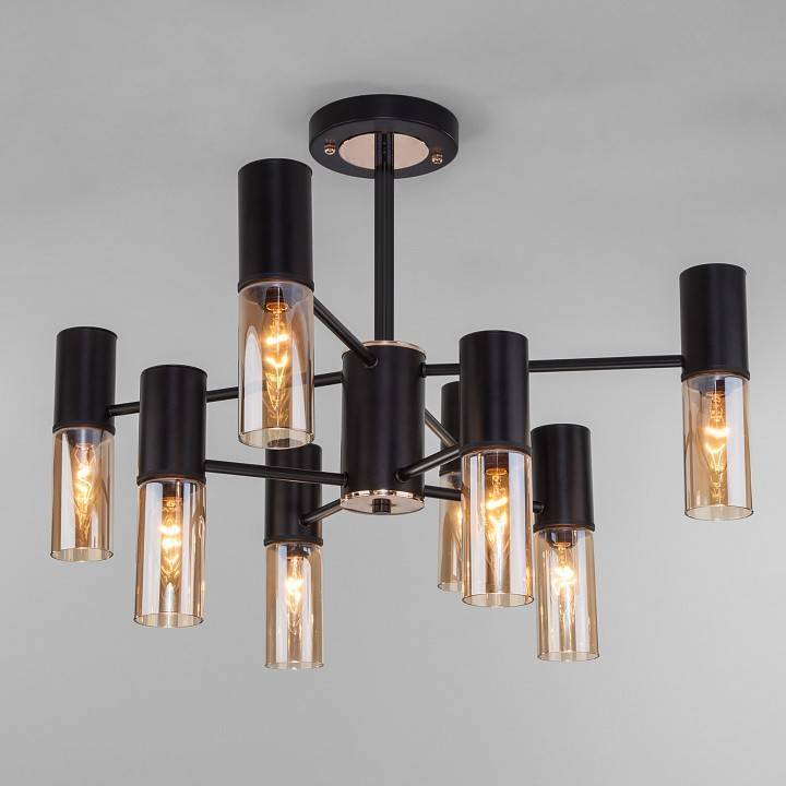 Люстра на штанге Eurosvet Tesoro 70125/8 черный 70125/8