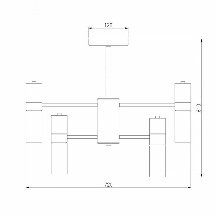 Люстра на штанге Eurosvet Tesoro 70125/8 черный 70125/8