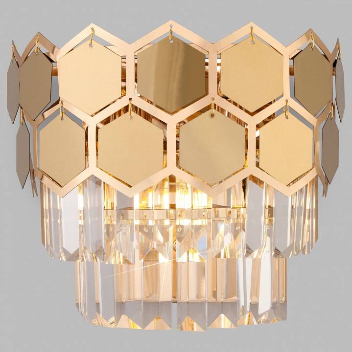 Накладной светильник Eurosvet Ariana 10124/2 золото хрусталь Strotskis 10124/2