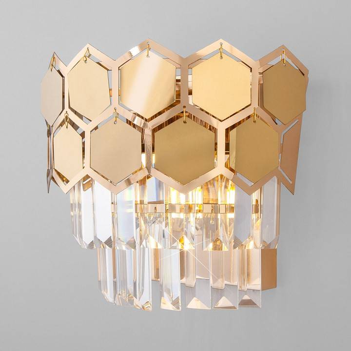 Накладной светильник Eurosvet Ariana 10124/2 золото хрусталь Strotskis 10124/2