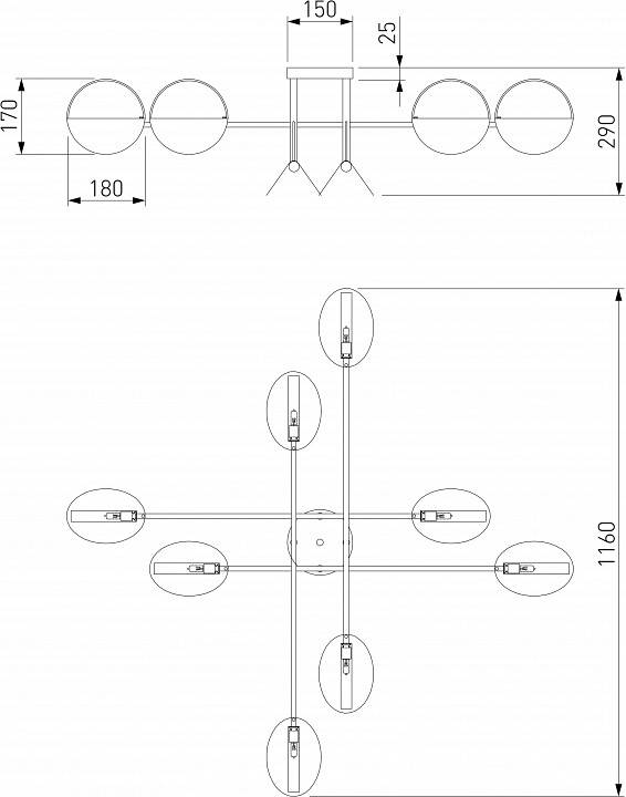 Потолочная люстра Eurosvet Grazia 70148/8 золото