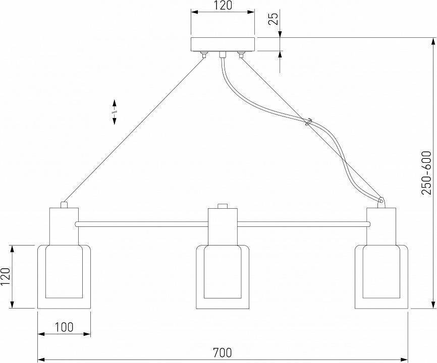 Подвесная люстра Eurosvet Notion 70219/6 черный/античная бронза
