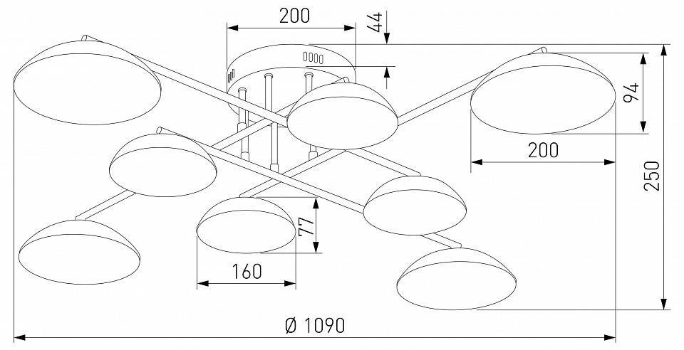 Потолочная люстра Eurosvet Ripple 50389 LED латунь