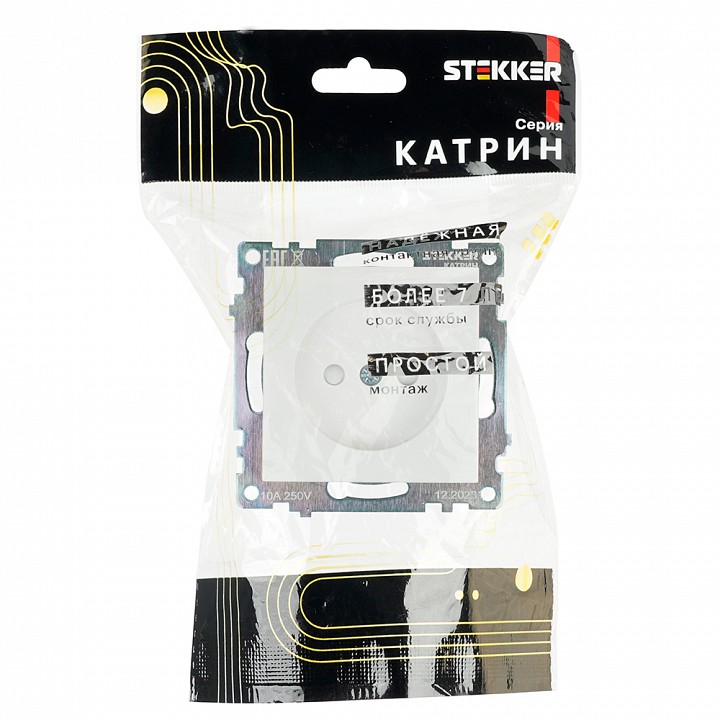 Розетка без заземления и со шторкой, без рамки Stekker Катрин 39303