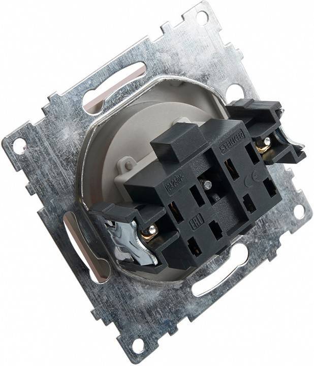 Розетка с заземлением и с шторками, без рамки Stekker Катрин 39582