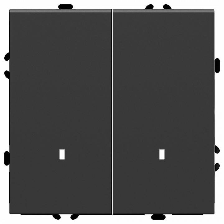 Выключатель двухклавишный с подсветкой без рамки Stekker RSW10-5102-05 49838