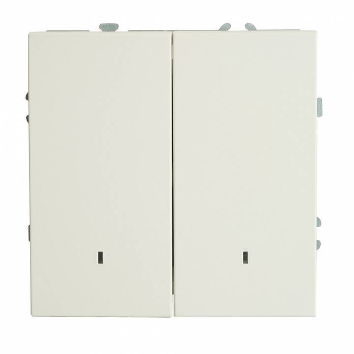 Выключатель двухклавишный с подсветкой без рамки Stekker RSW10-5102-01 49864