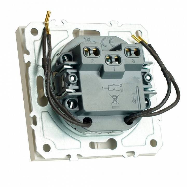 Выключатель двухклавишный с подсветкой без рамки Stekker RSW10-5102-01 49864