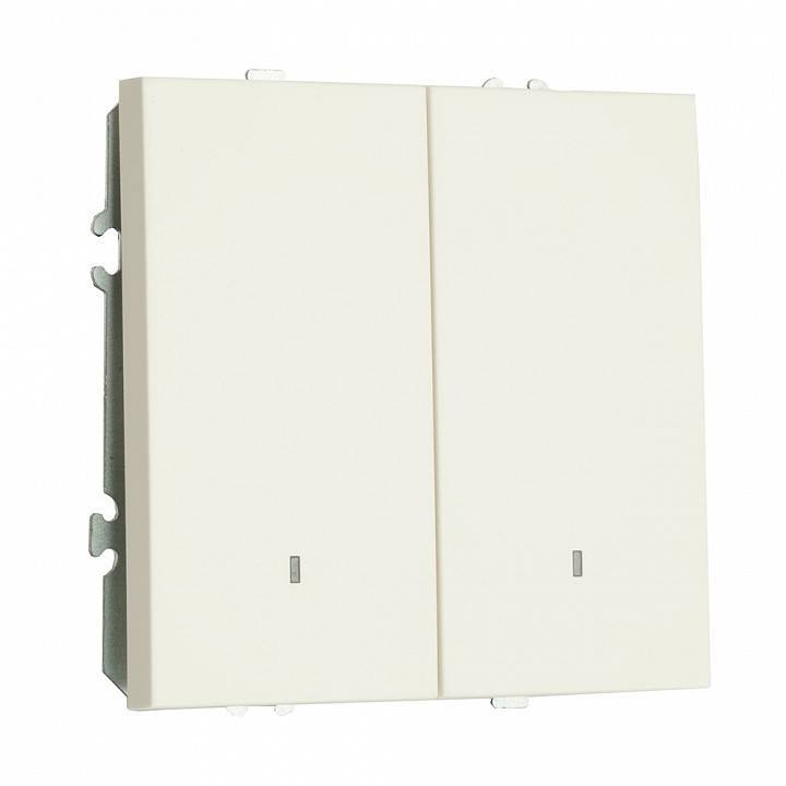 Выключатель двухклавишный с подсветкой без рамки Stekker RSW10-5102-01 49864