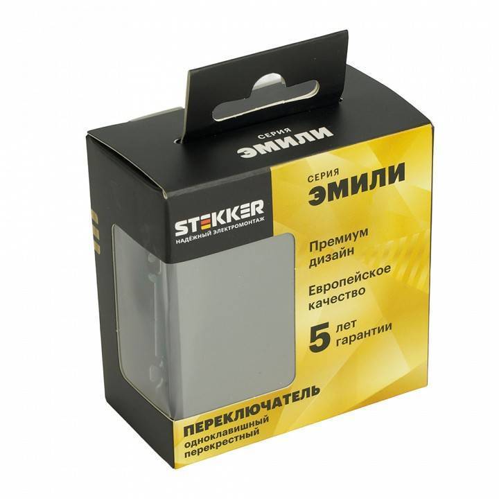Выключатель одноклавишный без рамки Stekker Эмили 49949