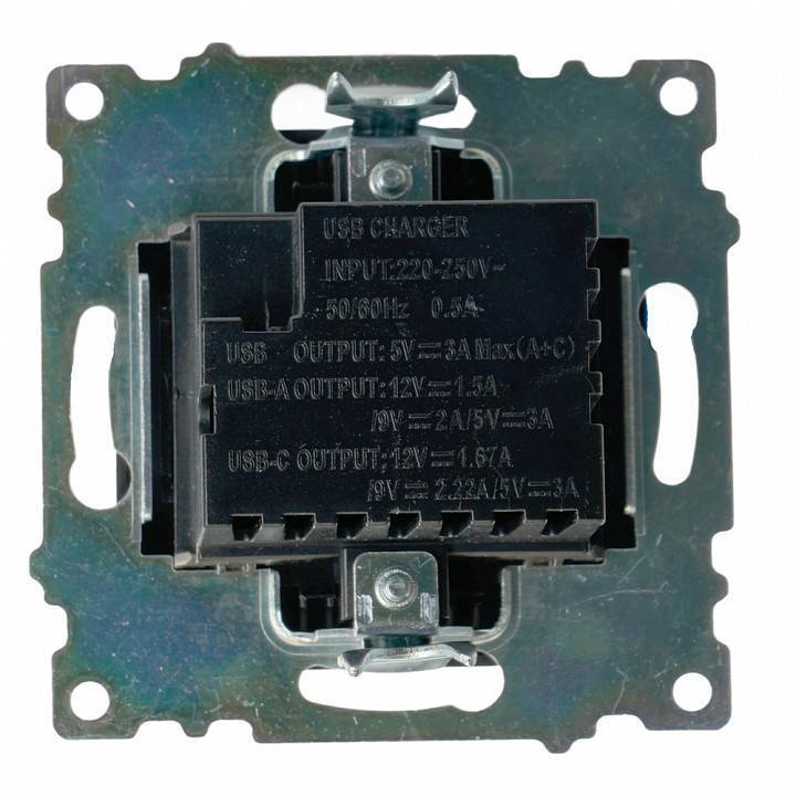 Розетка 2хUSB type A и C без рамки Stekker Катрин 50055