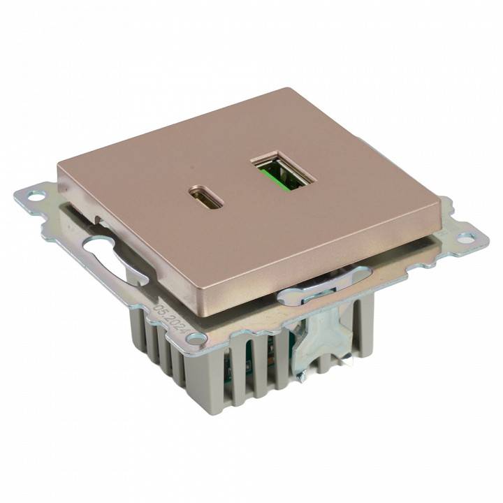 Розетка 2хUSB type A и C без рамки Stekker Катрин 50056