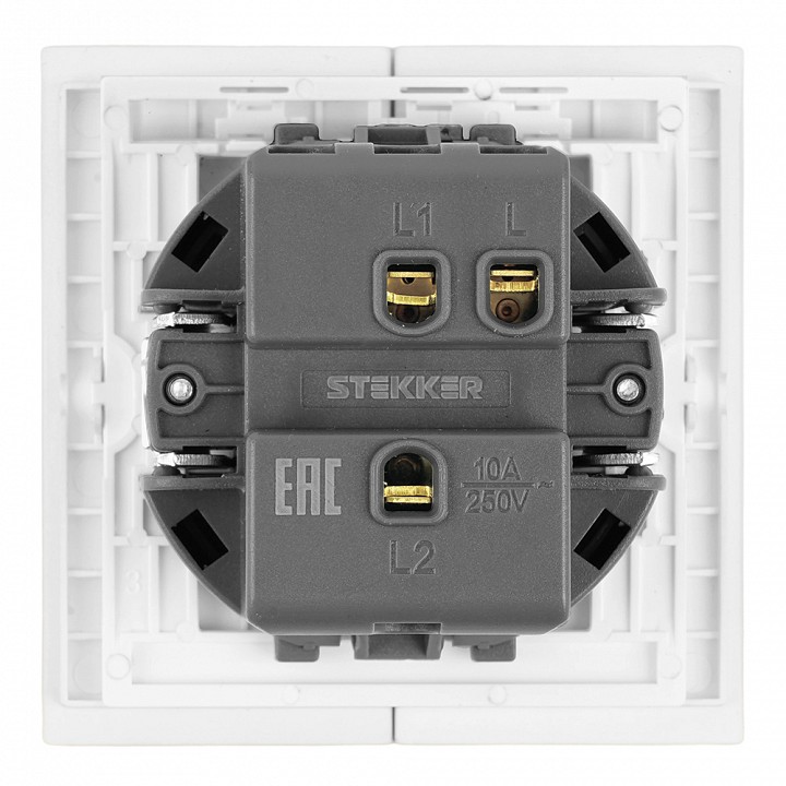 Переключатель одноклавишный без рамки Stekker Мия 50433